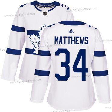 Adidas Žena Toronto Maple Leafs #34 Auston Matthews Bílý Autentické 2018 Stadium Series Sešitý NHL Dres