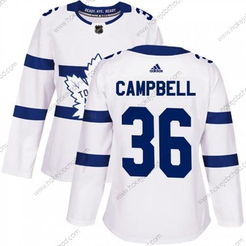 Adidas Žena Toronto Maple Leafs #36 Jack Campbell Autentické Bílý 2018 Stadium Series Dres