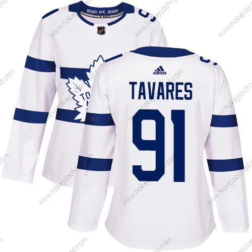 Adidas Žena Toronto Maple Leafs #91 John Tavares Bílý Autentické 2018 Stadium Series Sešitý NHL Dres