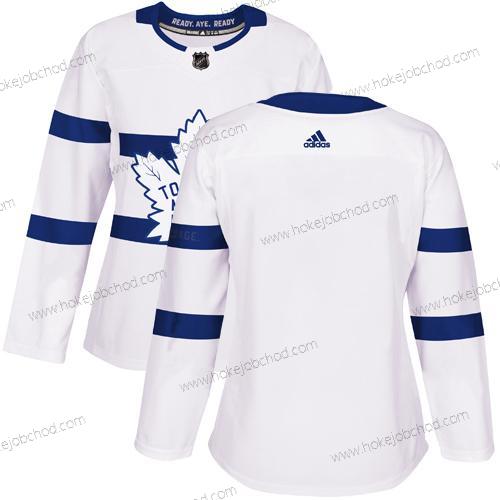 Adidas Žena Toronto Maple Leafs Prázdný Bílý Autentické 2018 Stadium Series Sešitý NHL Dres