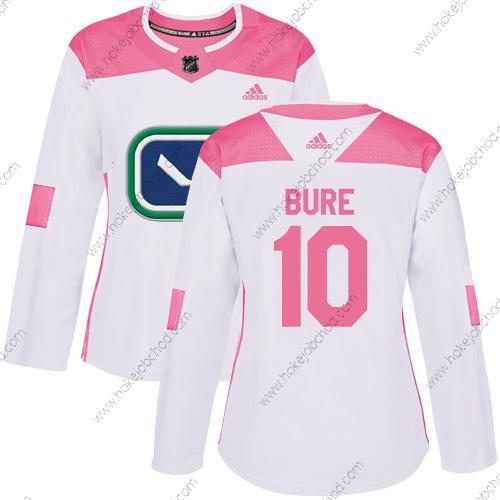 Adidas Žena Vancouver Canucks #10 Pavel Bure Bílý Růžový Autentické Sešitý NHL Dres