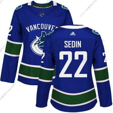 Adidas Žena Vancouver Canucks #22 Daniel Sedin Modrý Domácí Autentické Sešitý NHL Dres