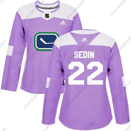 Adidas Žena Vancouver Canucks #22 Daniel Sedin Nachový Autentické Bojuje proti rakovině Sešitý NHL Dres