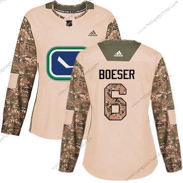 Adidas Žena Vancouver Canucks #6 Brock Boeser Camo Autentické 2017 Veterans Day Sešitý NHL Dres