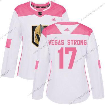 Adidas Žena Vegas Golden Knights #17 Vegas Strong Bílý Růžový Autentické Sešitý NHL Dres