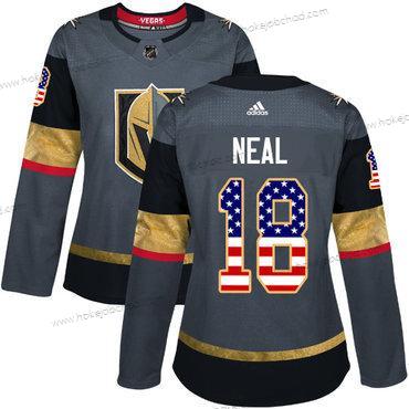 Adidas Žena Vegas Golden Knights #18 James Neal Šedá Domácí Autentické USA Flag Sešitý NHL Dres