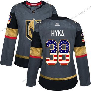 Adidas Žena Vegas Golden Knights #38 Tomas Hyka Šedá Domácí Autentické USA Flag Sešitý NHL Dres