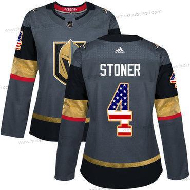 Adidas Žena Vegas Golden Knights #4 Clayton Stoner Šedá Domácí Autentické USA Flag Sešitý NHL Dres