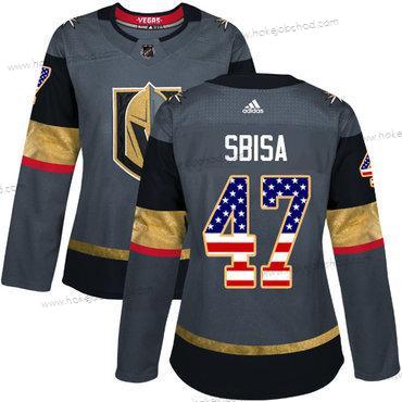 Adidas Žena Vegas Golden Knights #47 Luca Sbisa Šedá Domácí Autentické USA Flag Sešitý NHL Dres