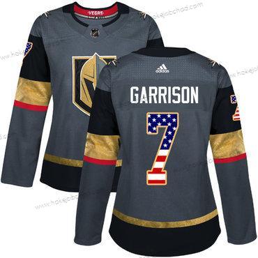 Adidas Žena Vegas Golden Knights #7 Jason Garrison Šedá Domácí Autentické USA Flag Sešitý NHL Dres