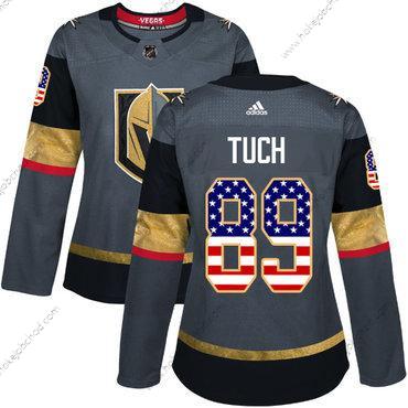 Adidas Žena Vegas Golden Knights #89 Alex Tuch Šedá Domácí Autentické USA Flag Sešitý NHL Dres