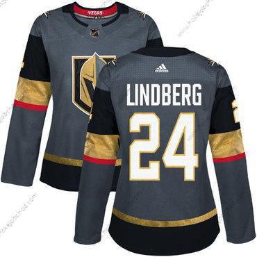 Adidas Žena Vegas Zlatoen Vegas Golden Knights #24 Oscar Lindberg Šedá Domácí Autentické Sešitý NHL Dres