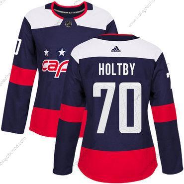 Adidas Žena Washington Capitals #70 Braden Holtby Námořnictvo Autentické 2018 Stadium Series Sešitý NHL Dres