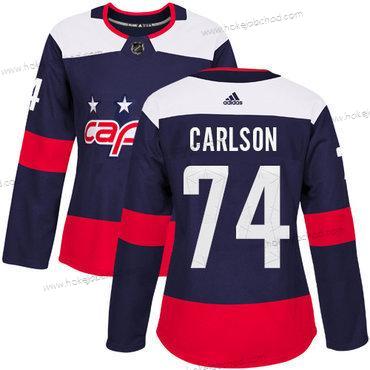 Adidas Žena Washington Capitals #74 John Carlson Námořnictvo Autentické 2018 Stadium Series Sešitý NHL Dres