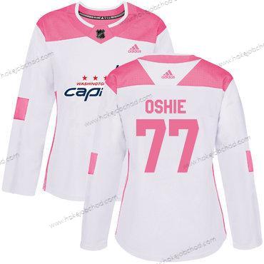 Adidas Žena Washington Capitals #77 T. J. Oshie Bílý Růžový Autentické Sešitý NHL Dres