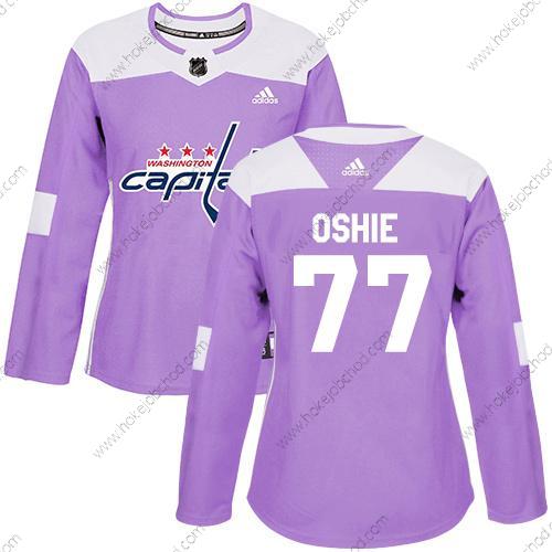 Adidas Žena Washington Capitals #77 T. J. Oshie Nachový Autentické Bojuje proti rakovině Sešitý NHL Dres