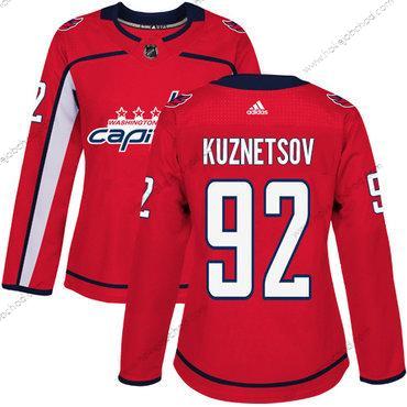 Adidas Žena Washington Capitals #92 Evgeny Kuznetsov Červené Domácí Autentické Sešitý NHL Dres