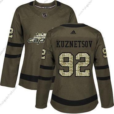 Adidas Žena Washington Capitals #92 Evgeny Kuznetsov Zelená Salute to Service Sešitý NHL Dres