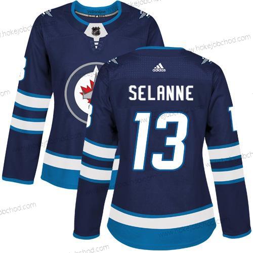 Adidas Žena Winnipeg Jets #13 Teemu Selanne Námořnictvo Modrý Domácí Autentické Sešitý NHL Dres