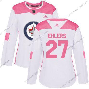 Adidas Žena Winnipeg Jets #27 Nikolaj Ehlers Bílý Růžový Autentické Sešitý NHL Dres