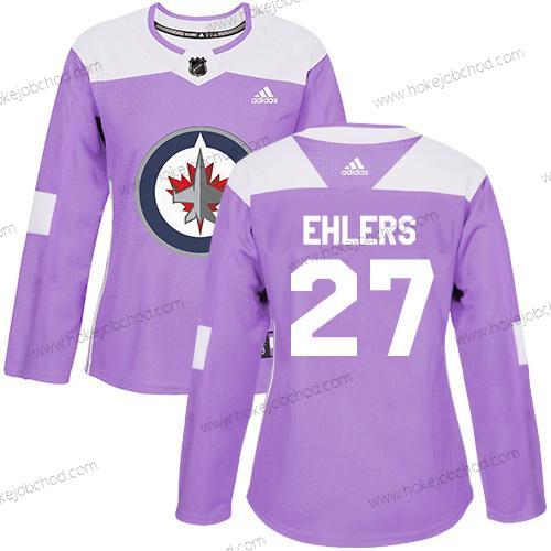 Adidas Žena Winnipeg Jets #27 Nikolaj Ehlers Nachový Autentické Bojuje proti rakovině Sešitý NHL Dres