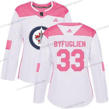 Adidas Žena Winnipeg Jets #33 Dustin Byfuglien Bílý Růžový Autentické Sešitý NHL Dres