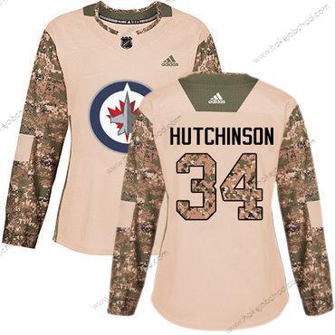 Adidas Žena Winnipeg Jets #34 Michael Hutchinson Camo Autentické 2017 Veterans Day Sešitý NHL Dres