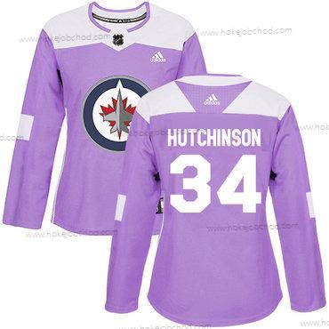 Adidas Žena Winnipeg Jets #34 Michael Hutchinson Nachový Autentické Bojuje proti rakovině Sešitý NHL Dres