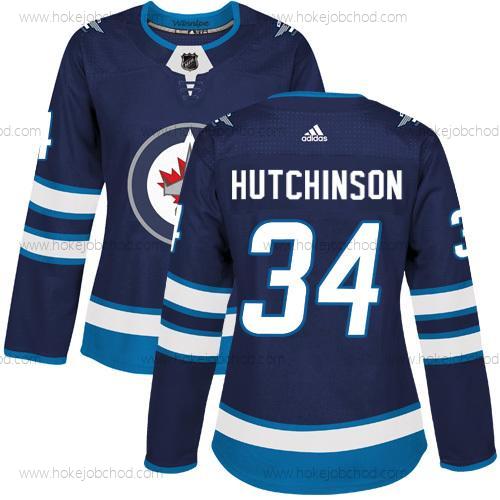 Adidas Žena Winnipeg Jets #34 Michael Hutchinson Námořnictvo Modrý Domácí Autentické Sešitý NHL Dres