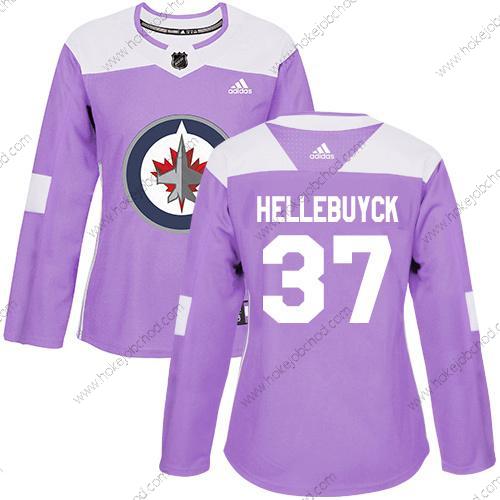 Adidas Žena Winnipeg Jets #37 Connor Hellebuyck Nachový Autentické Bojuje proti rakovině Sešitý NHL Dres