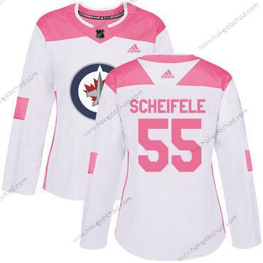 Adidas Žena Winnipeg Jets #55 Mark Scheifele Bílý Růžový Autentické Sešitý NHL Dres