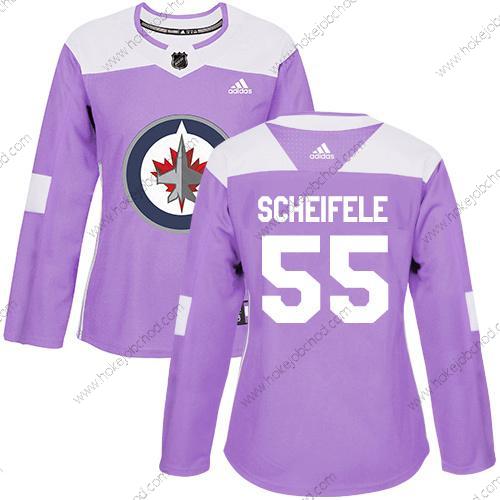 Adidas Žena Winnipeg Jets #55 Mark Scheifele Nachový Autentické Bojuje proti rakovině Sešitý NHL Dres