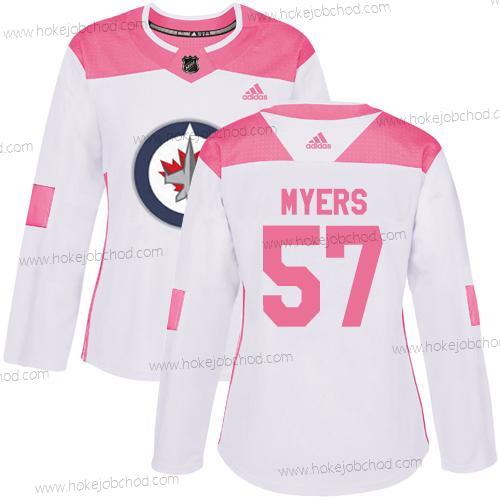 Adidas Žena Winnipeg Jets #57 Tyler Myers Bílý Růžový Autentické Sešitý NHL Dres