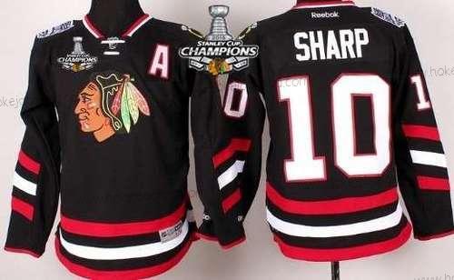 Dětské Chicago Blackhawks #10 Patrick Sharp 2014 Stadium Series Černá Dres W/2015 Stanley Cup Champion Patch