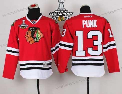 Dětské Chicago Blackhawks #13 Cm Punk Červené Dres W/2015 Stanley Cup Champion Patch