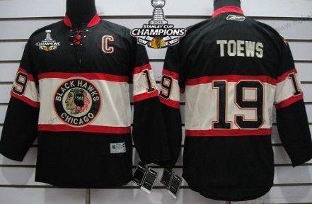 Dětské Chicago Blackhawks #19 Janathan Toews Černá Alternativní Dres W/2015 Stanley Cup Champion Patch