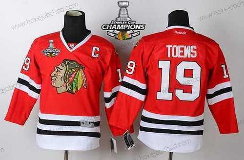 Dětské Chicago Blackhawks #19 Janathan Toews Červené Dres W/2015 Stanley Cup Champion Patch