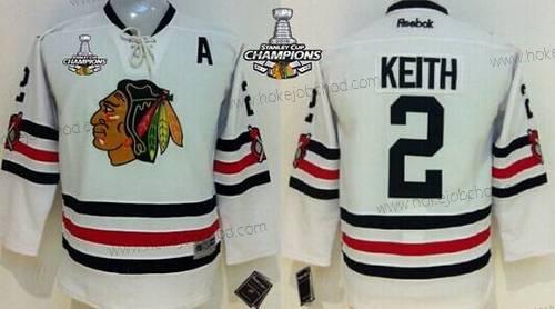 Dětské Chicago Blackhawks #2 Duncan Keith 2015 Zimní Klasický Bílý Dres W/2015 Stanley Cup Champion Patch