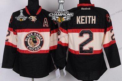 Dětské Chicago Blackhawks #2 Duncan Keith Černá Alternativní Dres W/2015 Stanley Cup Champion Patch