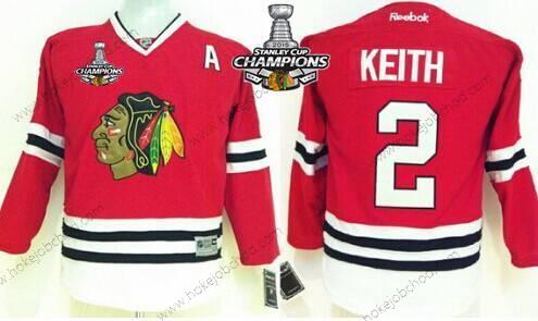 Dětské Chicago Blackhawks #2 Duncan Keith Červené Dres W/2015 Stanley Cup Champion Patch