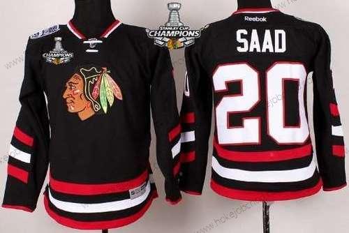 Dětské Chicago Blackhawks #20 Brandon Saad 2014 Stadium Series Černá Dres W/2015 Stanley Cup Champion Patch