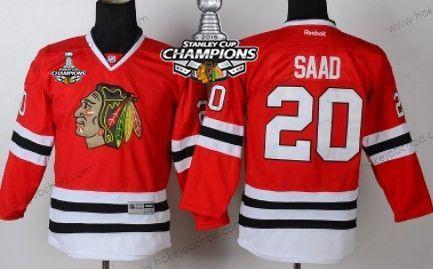 Dětské Chicago Blackhawks #20 Brandon Saad Červené Dres W/2015 Stanley Cup Champion Patch