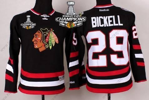 Dětské Chicago Blackhawks #29 Bryan Bickell 2014 Stadium Series Černá Dres W/2015 Stanley Cup Champion Patch