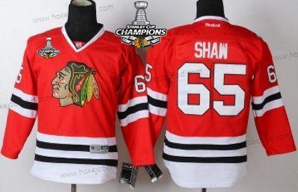 Dětské Chicago Blackhawks #65 Andrew Shaw Červené Dres W/2015 Stanley Cup Champion Patch