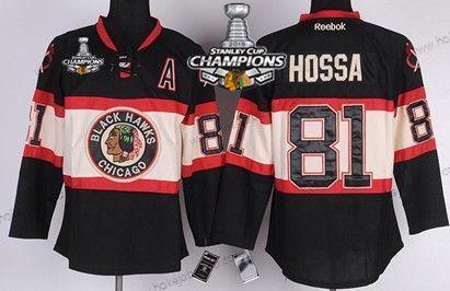 Dětské Chicago Blackhawks #81 Marian Hossa Černá Alternativní Dres W/2015 Stanley Cup Champion Patch