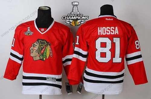 Dětské Chicago Blackhawks #81 Marian Hossa Červené Dres W/2015 Stanley Cup Champion Patch