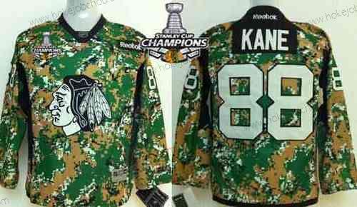 Dětské Chicago Blackhawks #88 Patrick Kane 2014 Camo Dres W/2015 Stanley Cup Champion Patch