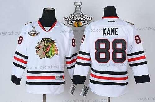 Dětské Chicago Blackhawks #88 Patrick Kane Bílý Dres W/2015 Stanley Cup Champion Patch