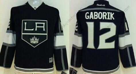 Dětské Los Angeles Kings #12 Marian Gaborik Černá Dres