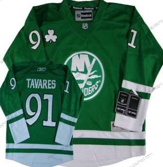 Dětské New York Islanders #91 John Tavares St. Patrick’S Day Zelená Dres